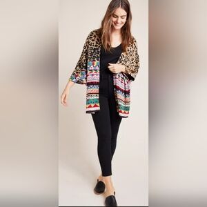 Anthropologie AldoMartins Annystin Mixed Print Kimono Sweater, VGUC, OS